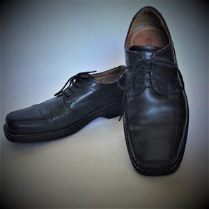 Ecco Black Leather Derby Laced Dress Shoes Arch Su